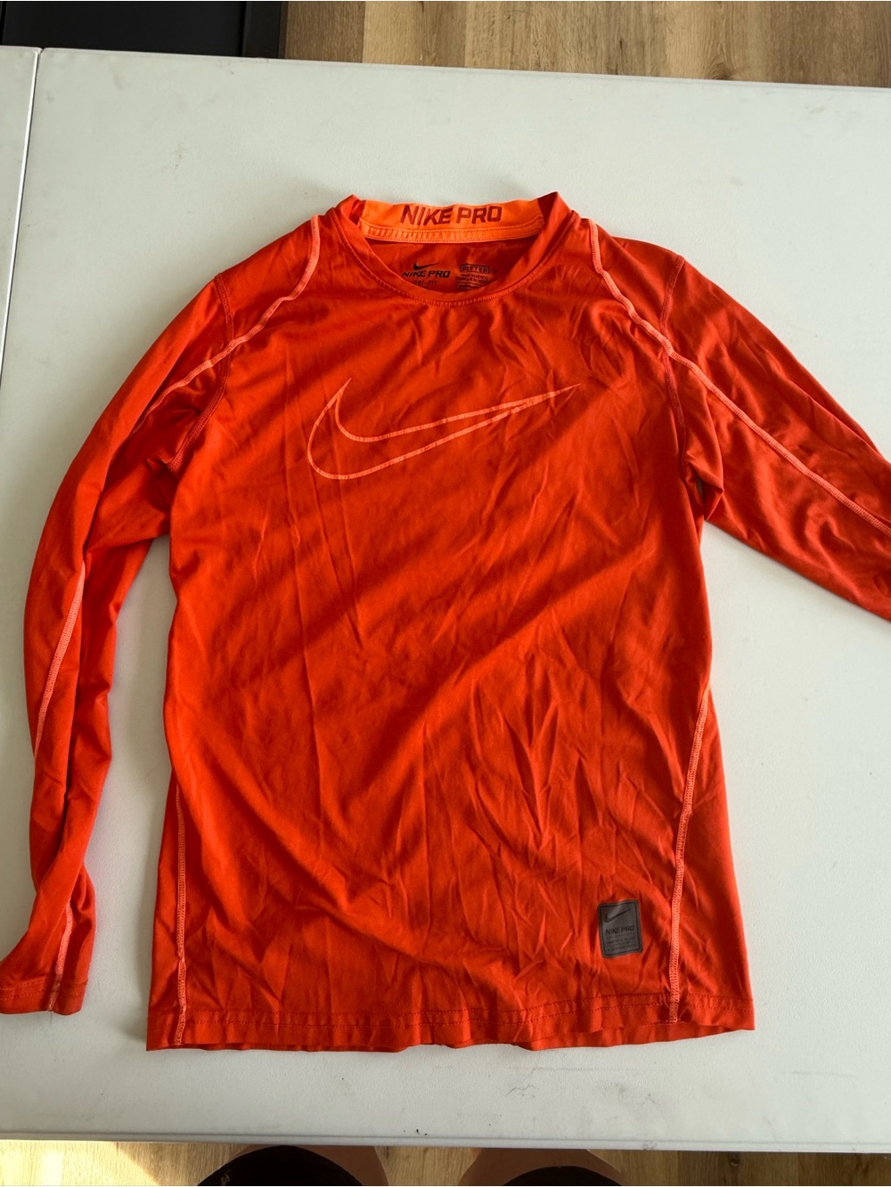 Nike Pro Long-Sleeve Performance Tee – Bright Orange